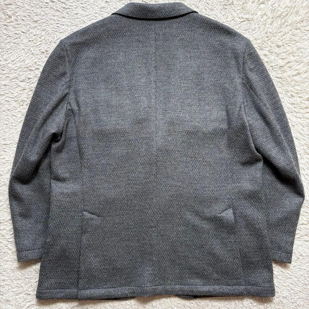 ★美品 3L★ G-stage ニット テーラード ジャケット 2B グレー
