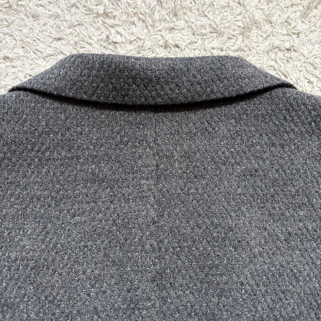 ★美品 3L★ G-stage ニット テーラード ジャケット 2B グレー