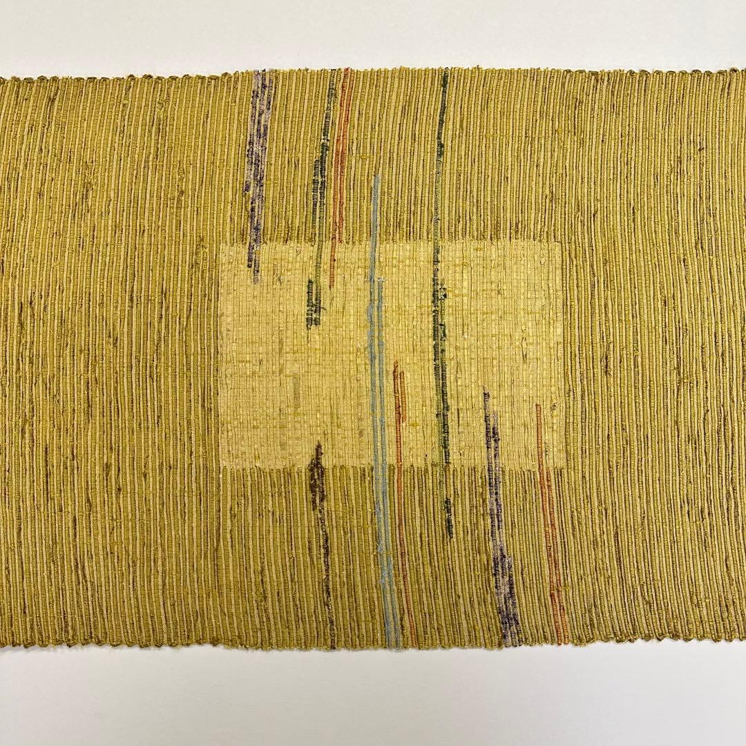 新品 希少 紙布 八寸帯 名古屋帯 紙 裂織 越後 手織 紙布裂織帯 未仕立て品