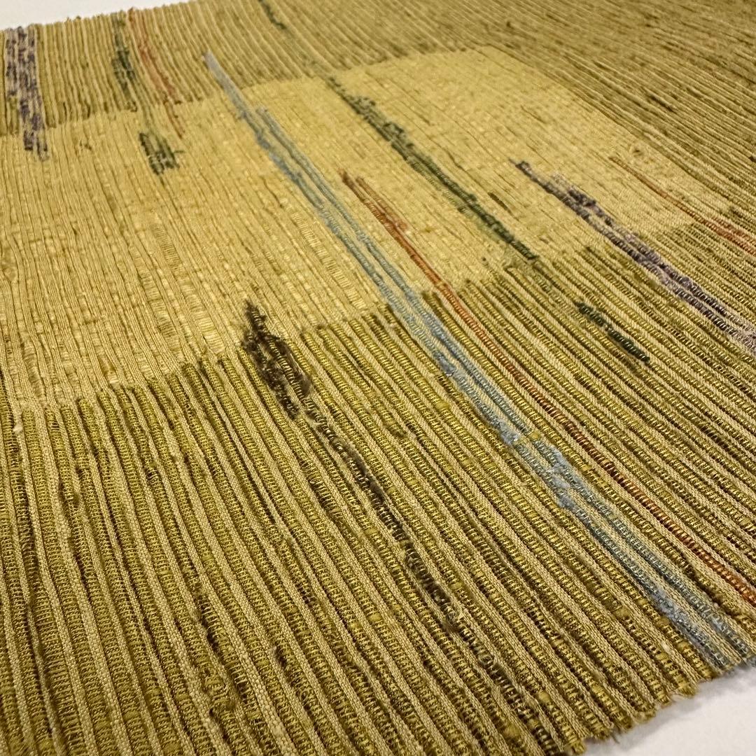 新品 希少 紙布 八寸帯 名古屋帯 紙 裂織 越後 手織 紙布裂織帯 未仕立て品