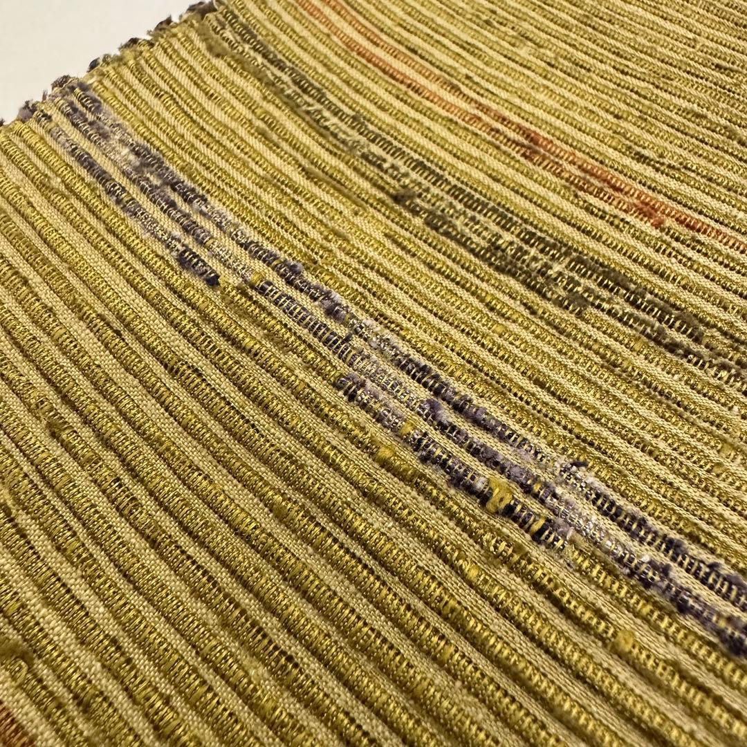 新品 希少 紙布 八寸帯 名古屋帯 紙 裂織 越後 手織 紙布裂織帯 未仕立て品