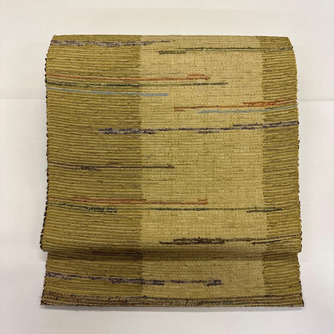 新品 希少 紙布 八寸帯 名古屋帯 紙 裂織 越後 手織 紙布裂織帯 未仕立て品
