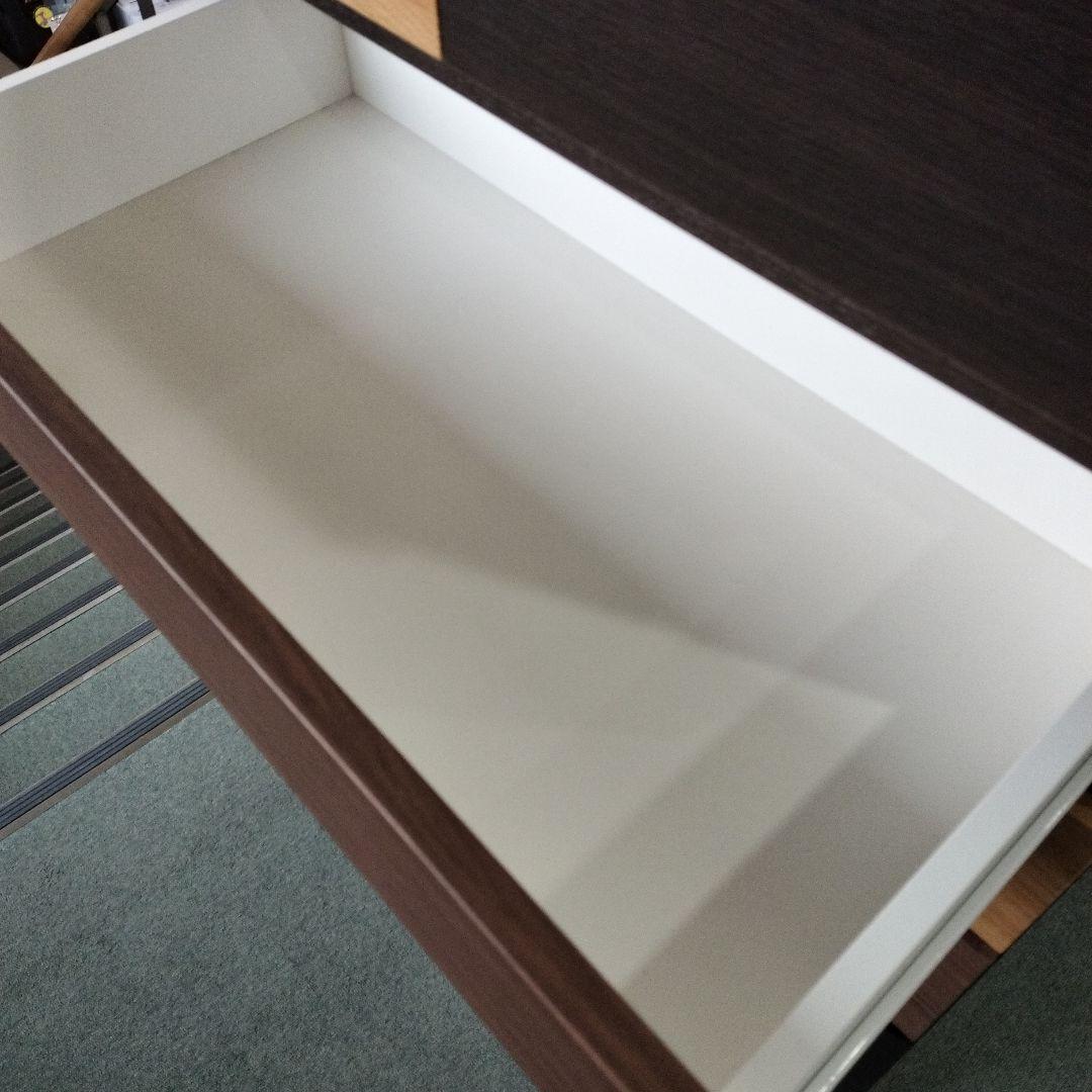 y【美品】ニトリ　ハイチェスト（カレナ80HC DBR）木目調家具