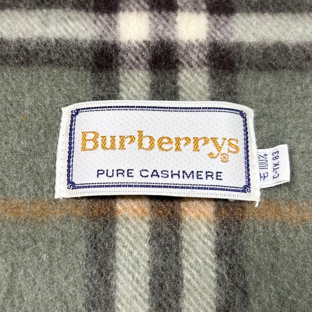 【美品】Burberrys バーバリー マフラー　カシミヤ カーキ　オリーブ