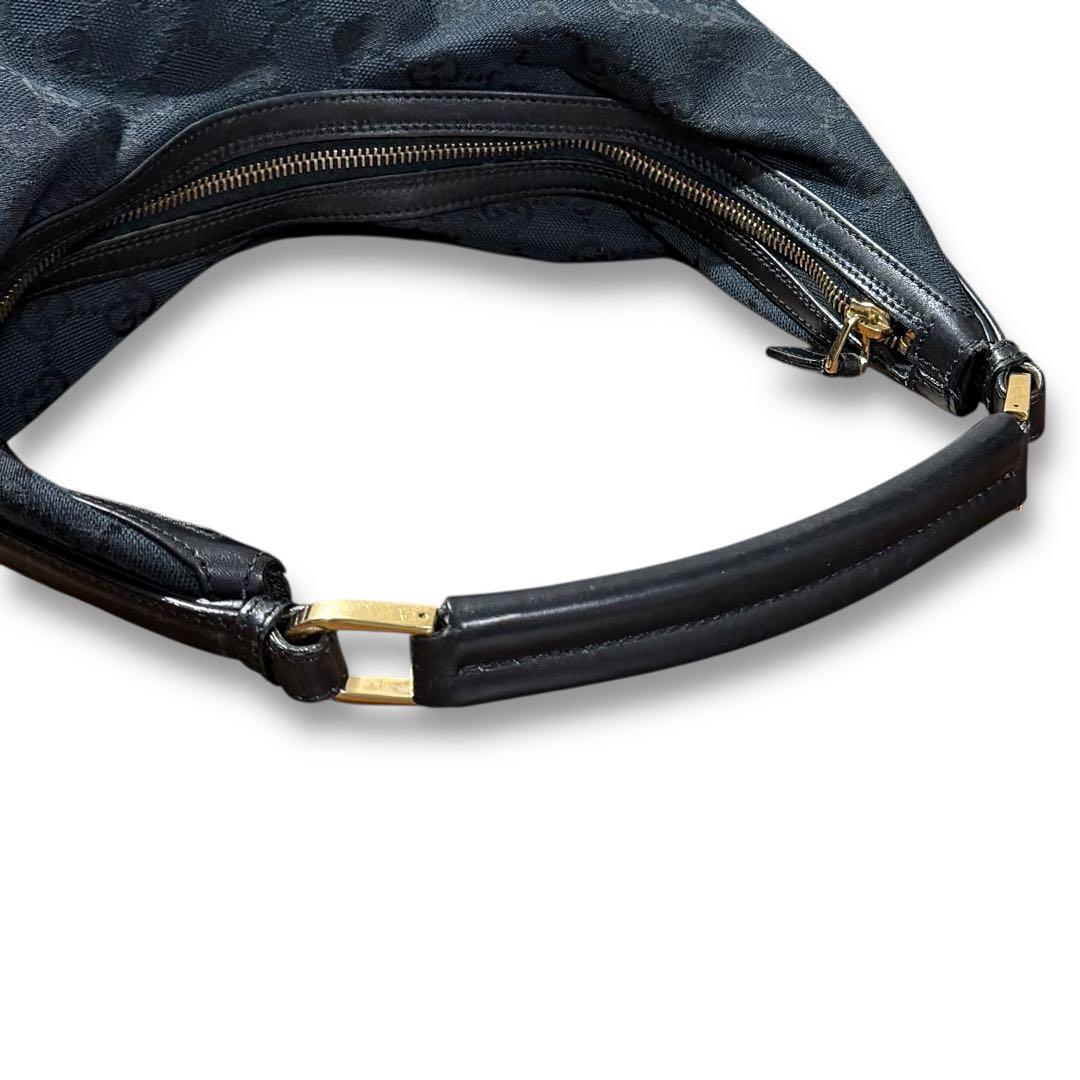 グッチ GGキャンバス ワンショルダー 2way ハンドバッグ レザーハンドル