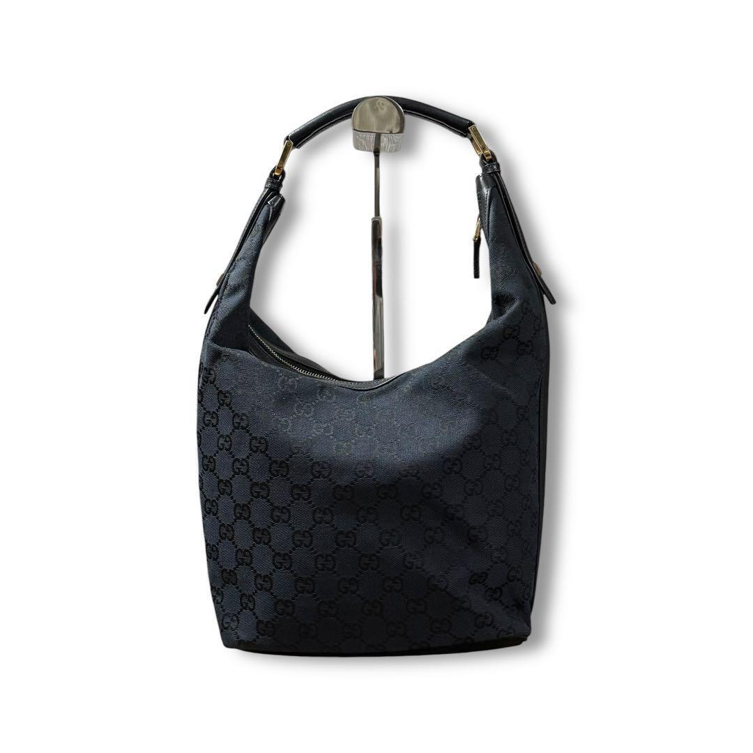 グッチ GGキャンバス ワンショルダー 2way ハンドバッグ レザーハンドル