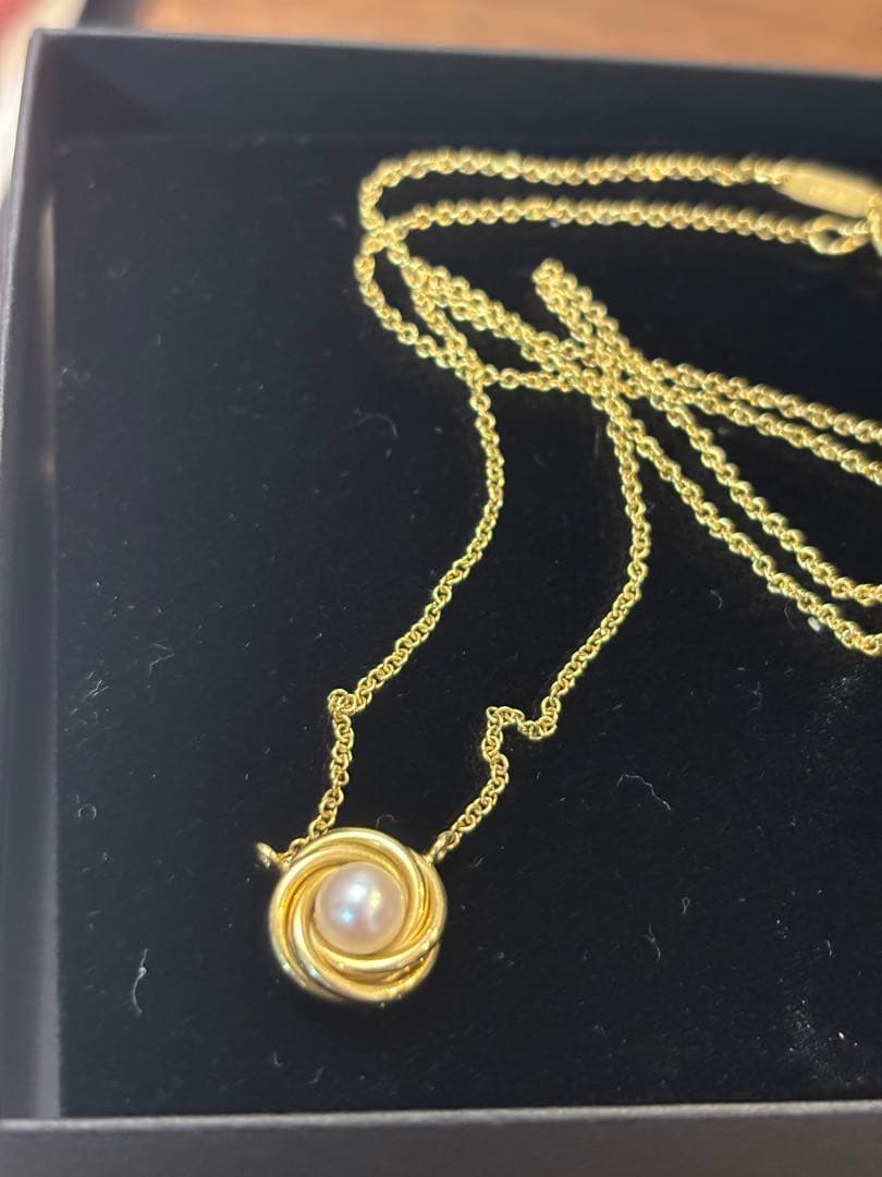 ティファニー　ツイストサークルパールネックレス　k18 廃盤希少品　3.4 g