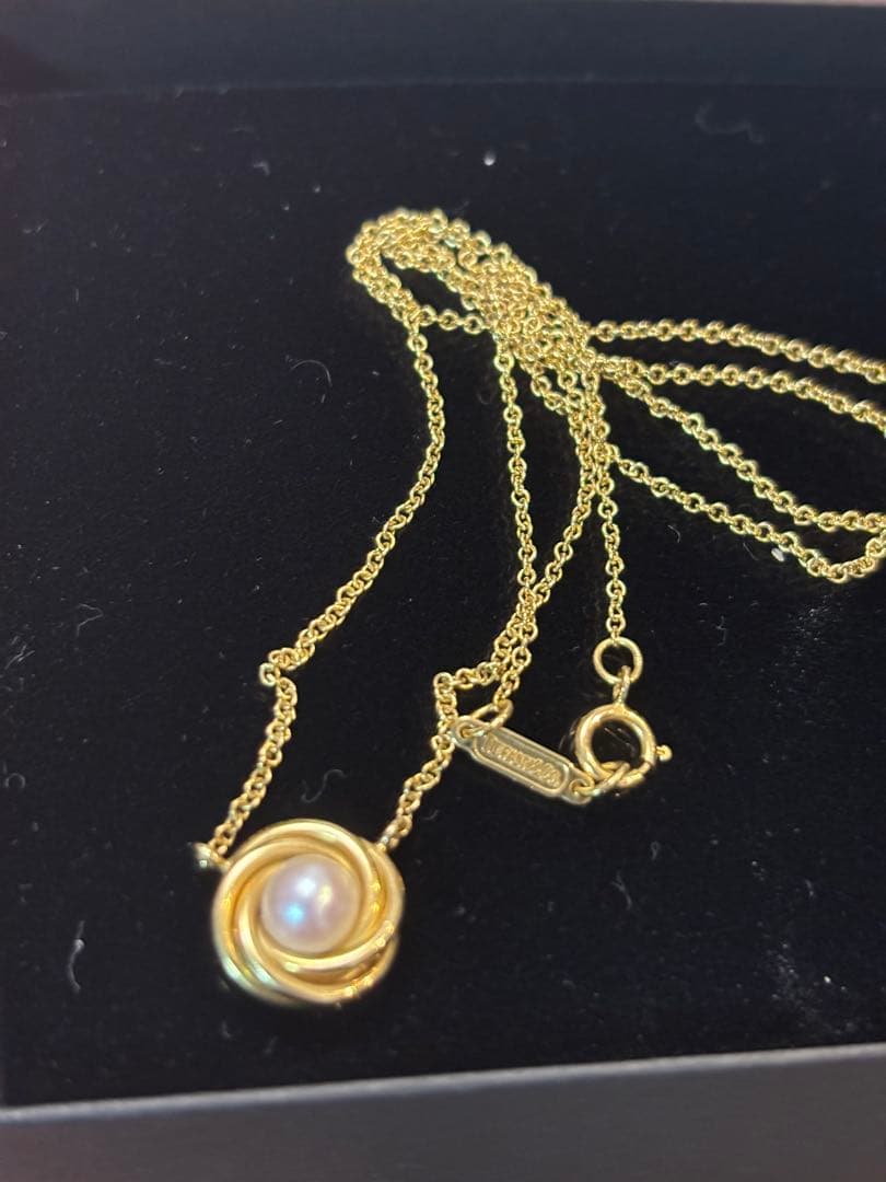 ティファニー　ツイストサークルパールネックレス　k18 廃盤希少品　3.4 g