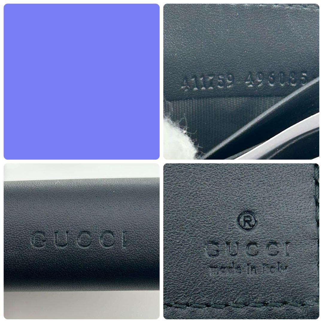 希少/未使用✨グッチ マネークリップ アニマリエ ビー 刺繍 レザー 黒