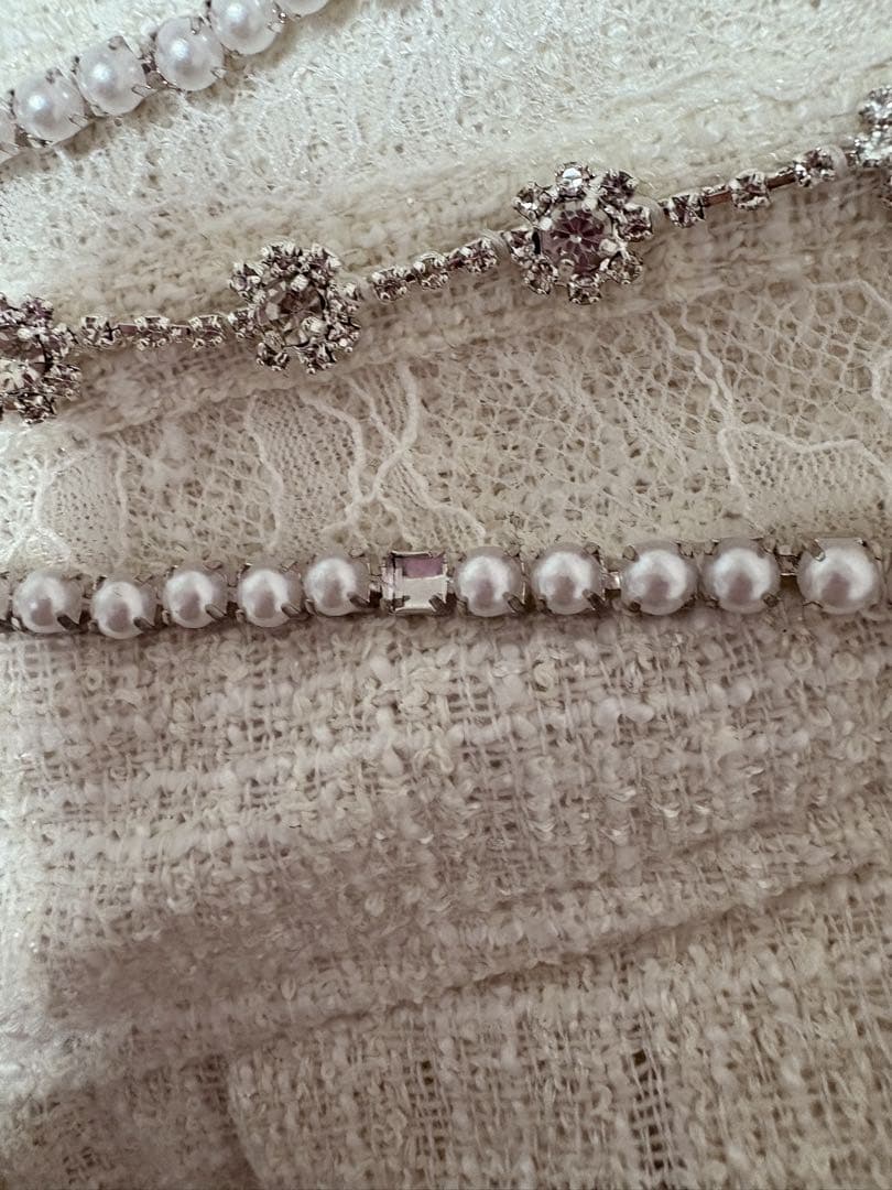 LIZLISA ビジューリボンカットアウトライクスカパン ホワイト