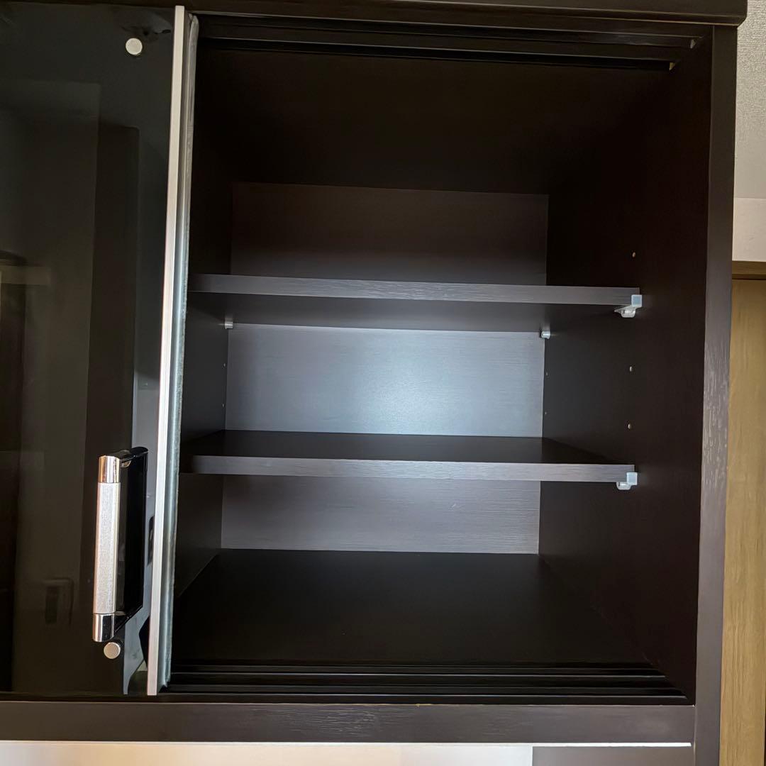 【最終値下げ】キッチンボード レンジボード 食器棚 キッチン収納 ダークブラウン