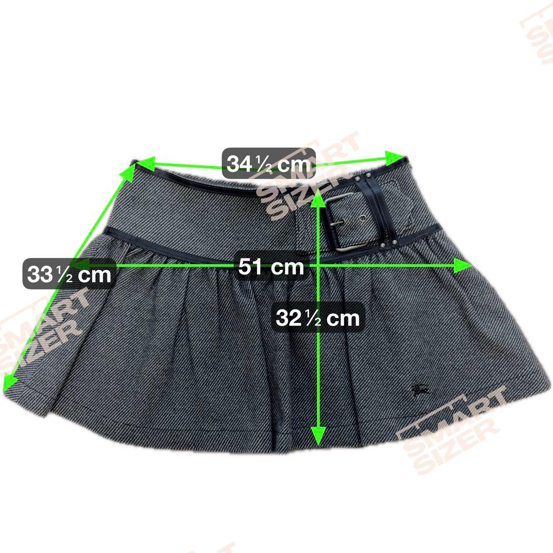 【美品】 バーバリーブルーレーベル ミニスカート ホースロゴ刺繍 バックル 36