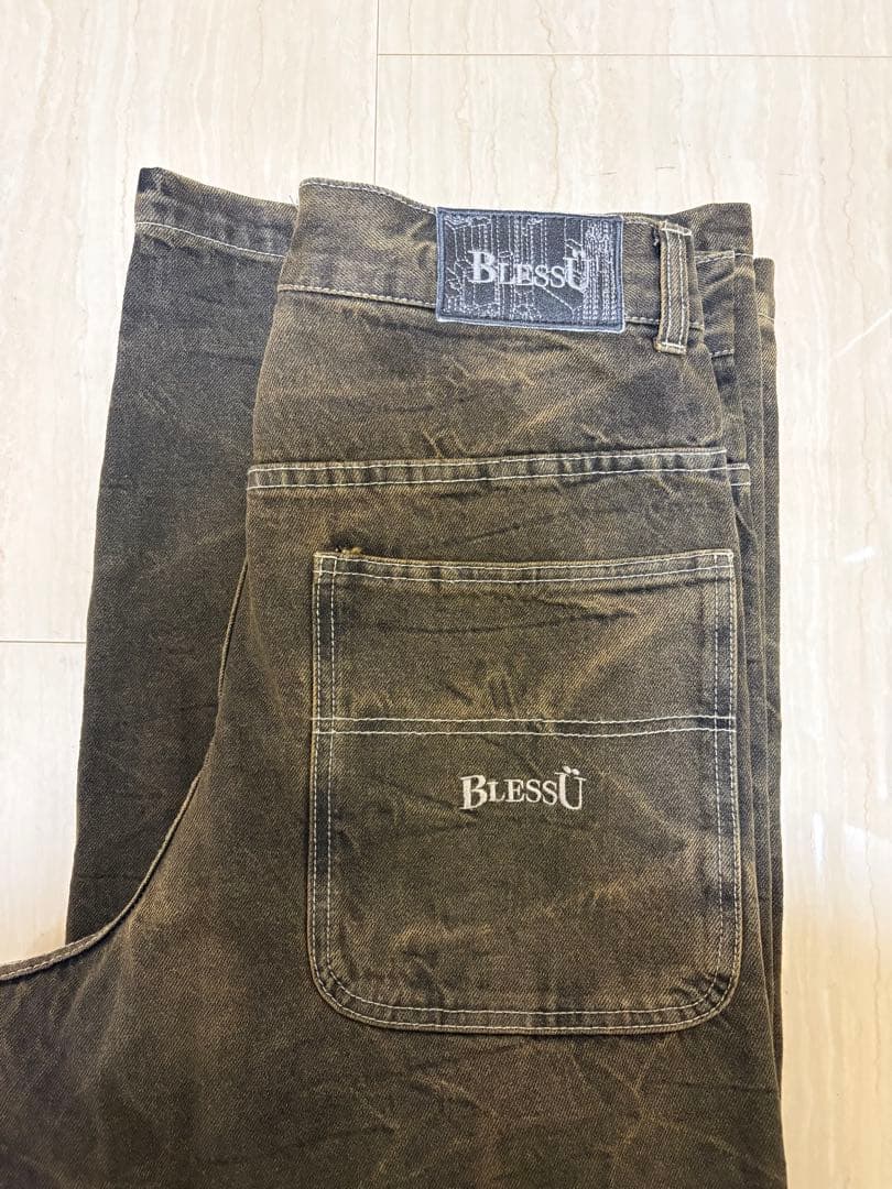 blessu wrinkle crack baggy denim Mサイズ