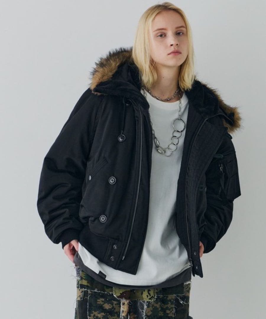 AIVER N-2Bフライトブルゾン ブラック S