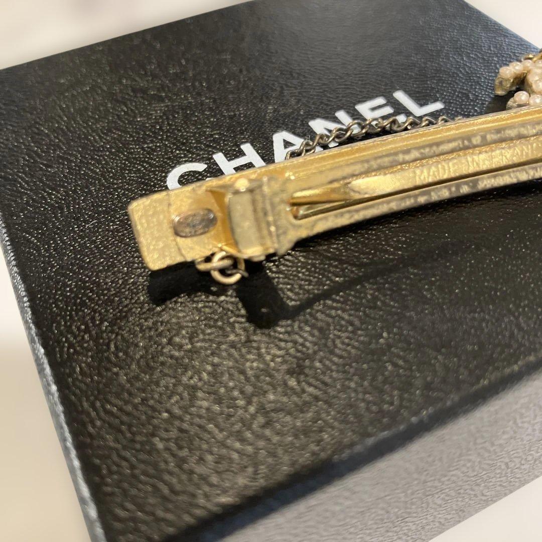 CHANEL バレッタ　ココマーク　パール　チェーンデザイン　シャネル　箱付き