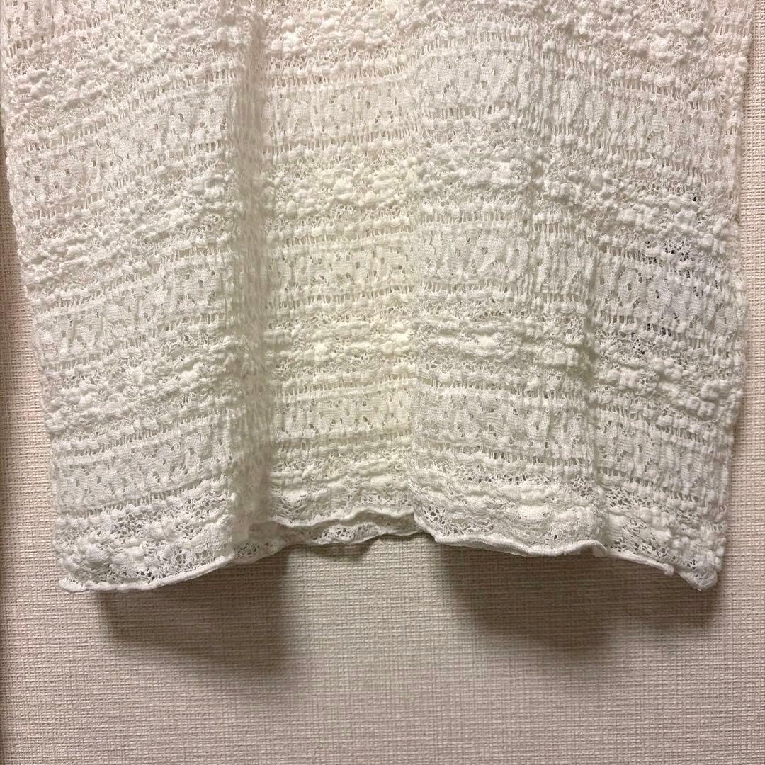 美品 イエナ IENA Flowerストレッチレース プルオーバー ホワイト