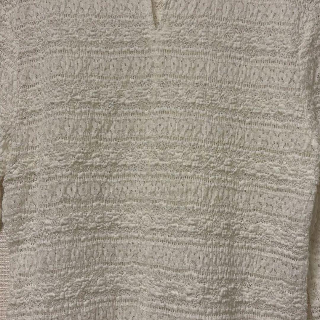 美品 イエナ IENA Flowerストレッチレース プルオーバー ホワイト