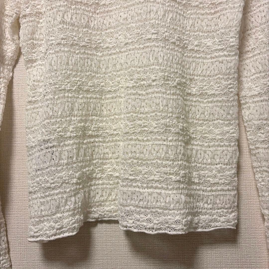 美品 イエナ IENA Flowerストレッチレース プルオーバー ホワイト