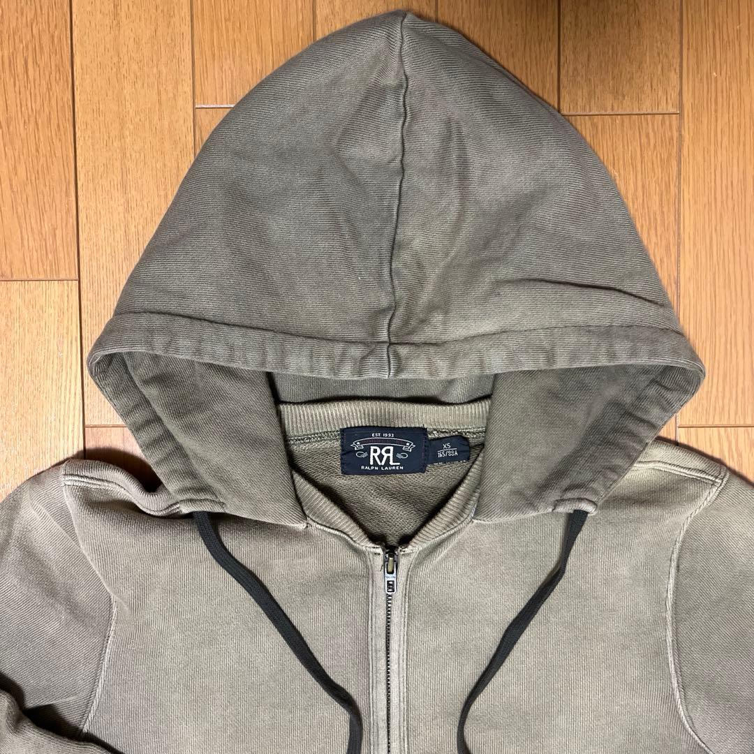 RRL DOUBLE RL コットン フレンチテリーフーディ オリーブ
