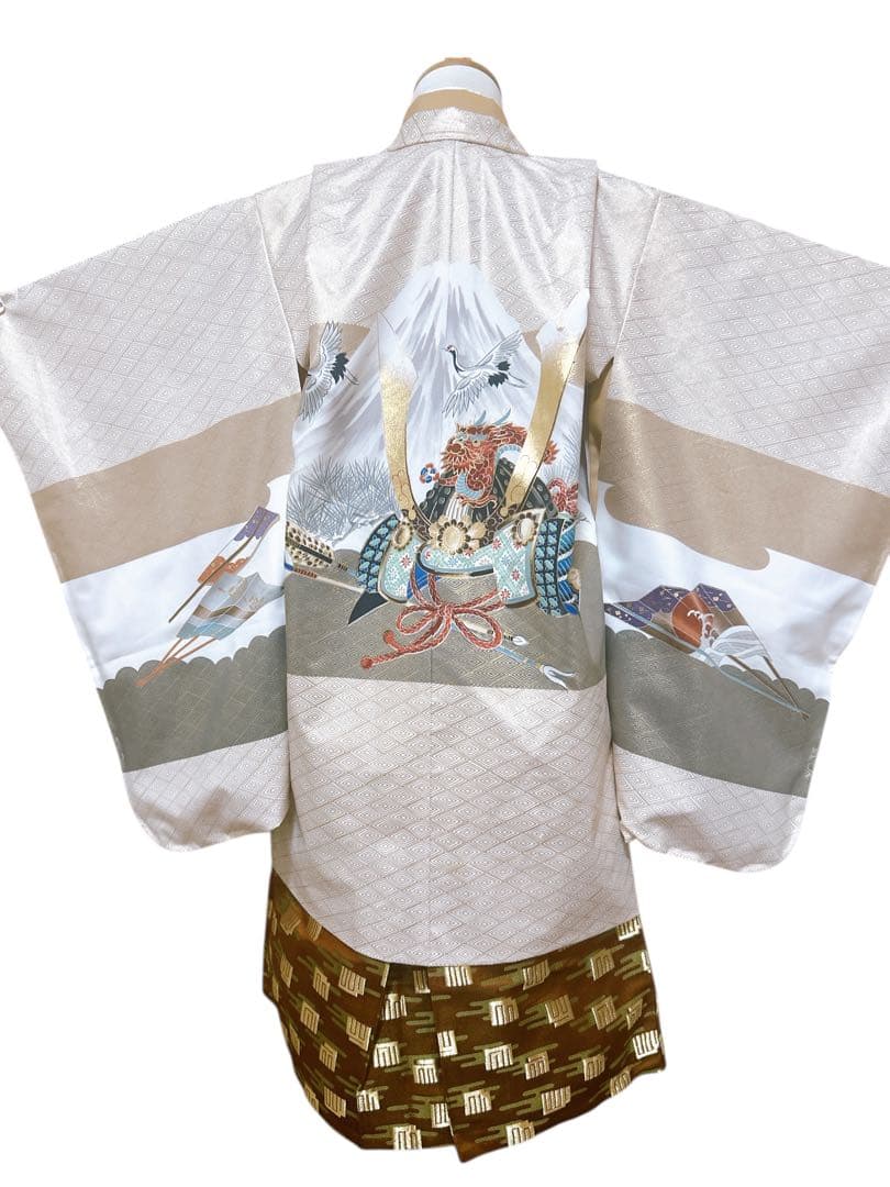 上品なフルセット♡七五三　5歳　男の子　一式　ベージュ　白　大きめ