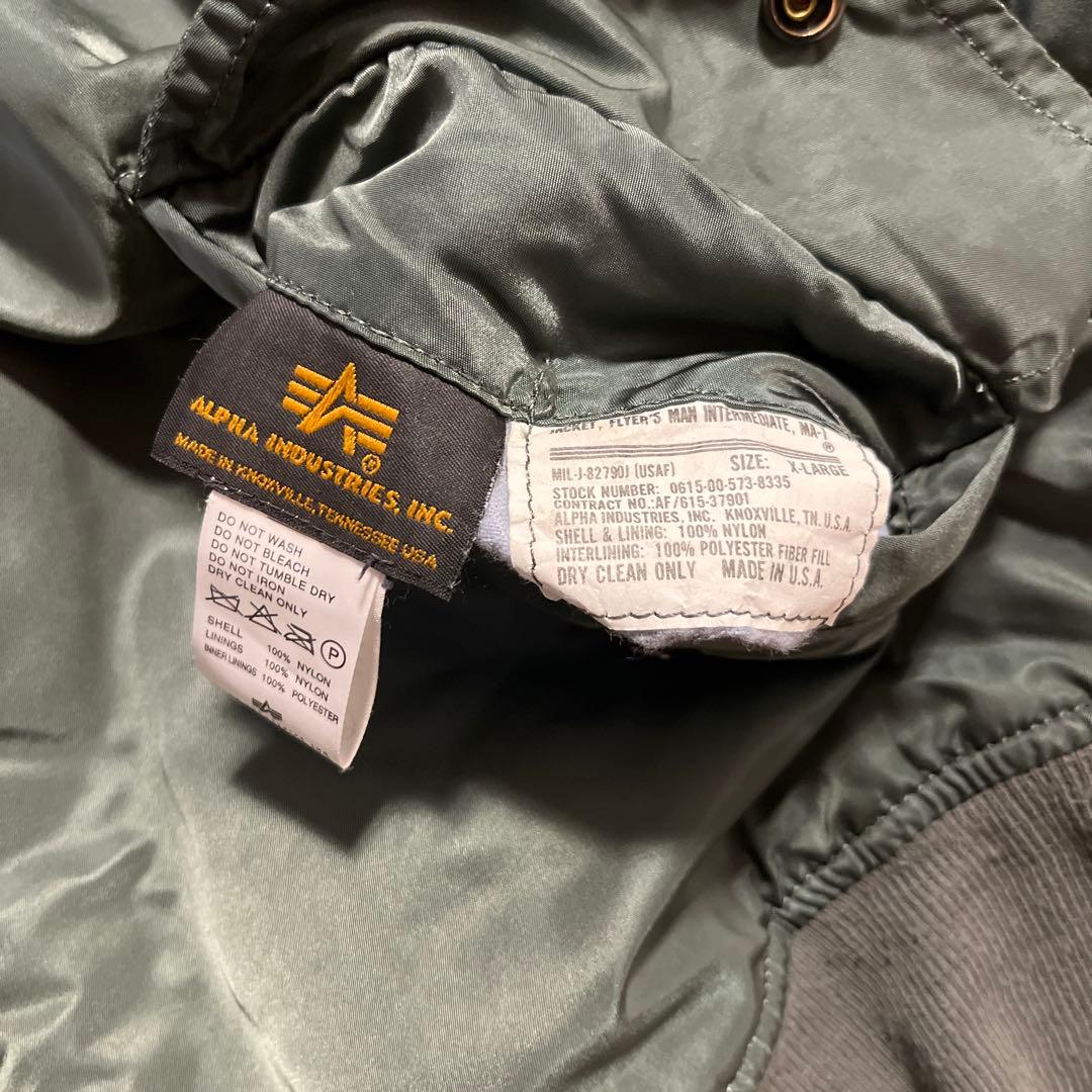 アルファ社　MA-1 エドウィン企画　アメリカ製　カーキ　XL