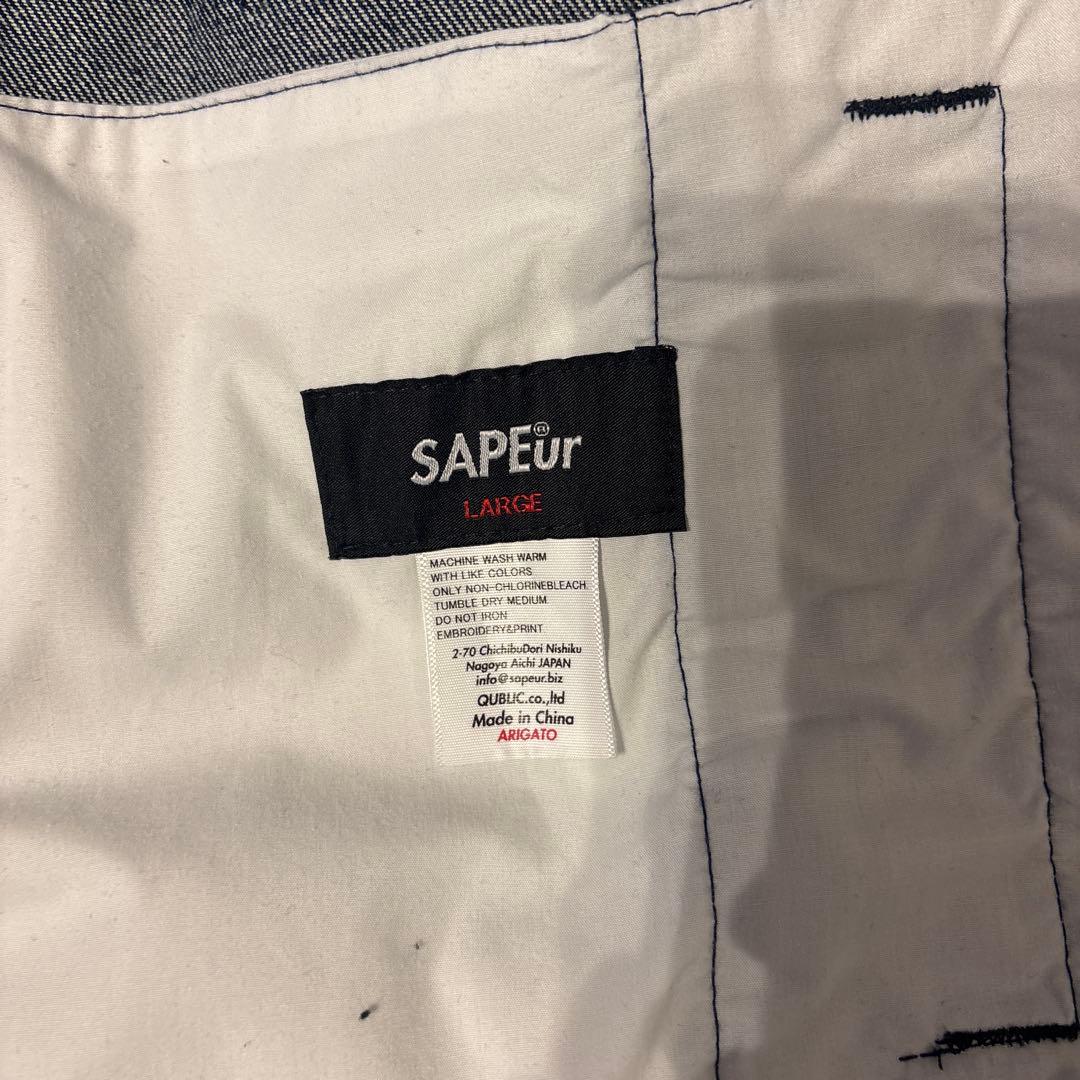 最終値下げ　SAPEuR ダークブルー デニムジャケット LARGE サプール