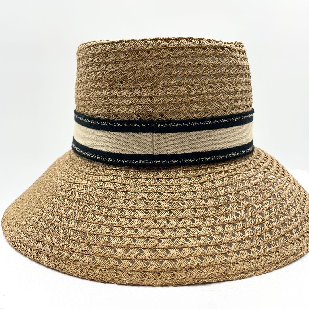 鑑定済・美品★クリスチャンディオール D-BOBBY ボブハット　ワイドリム