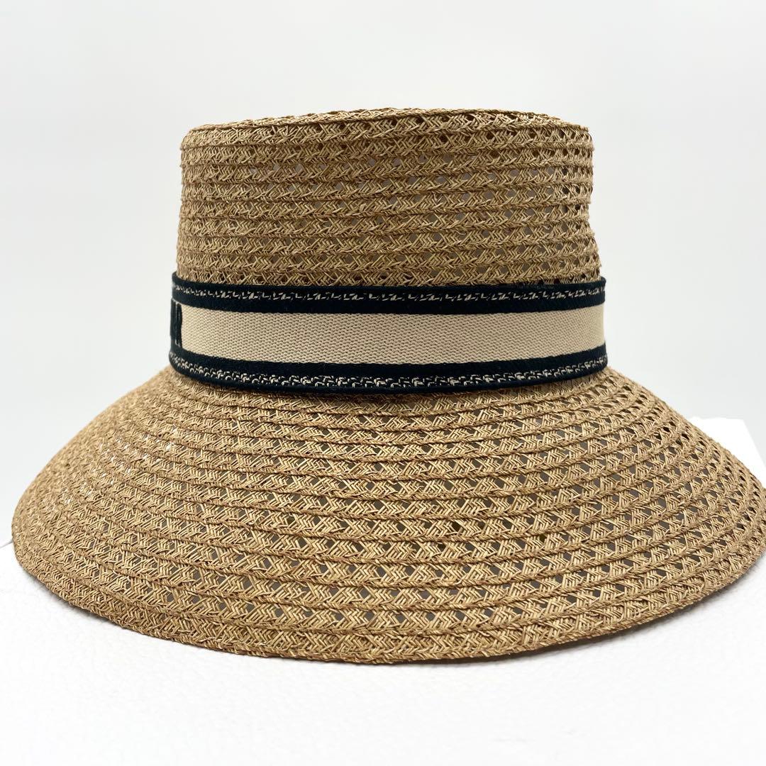 鑑定済・美品★クリスチャンディオール D-BOBBY ボブハット　ワイドリム