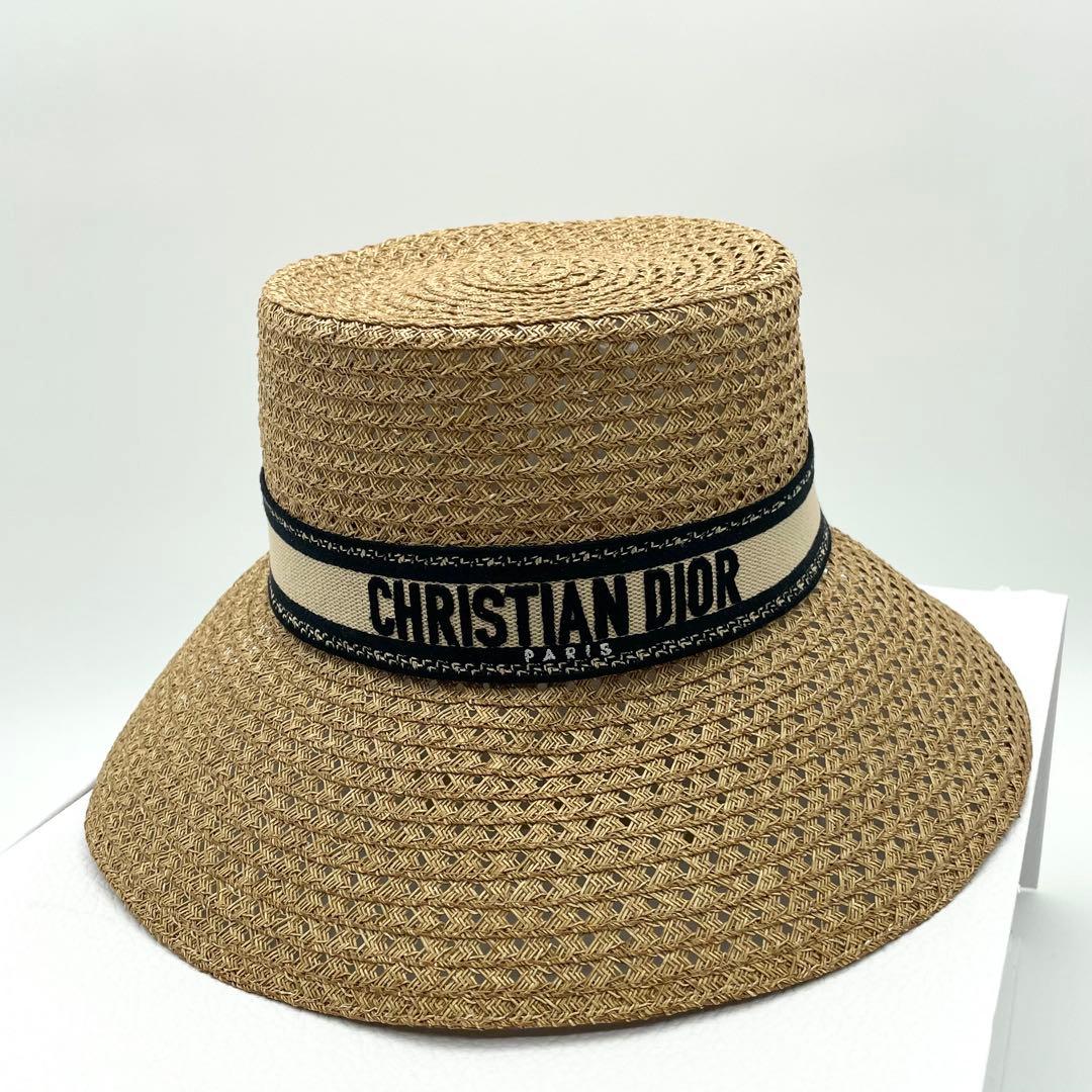 鑑定済・美品★クリスチャンディオール D-BOBBY ボブハット　ワイドリム