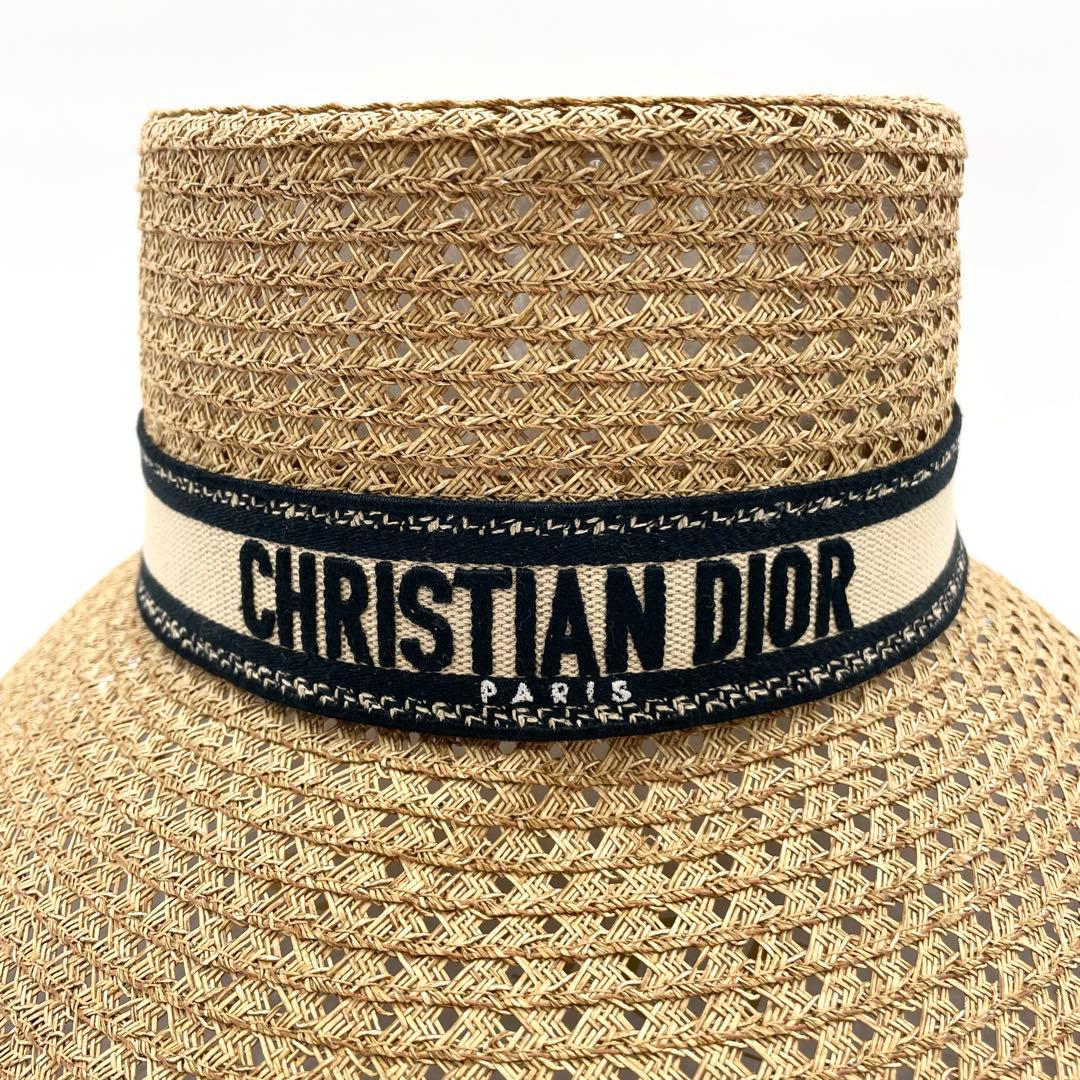 鑑定済・美品★クリスチャンディオール D-BOBBY ボブハット　ワイドリム