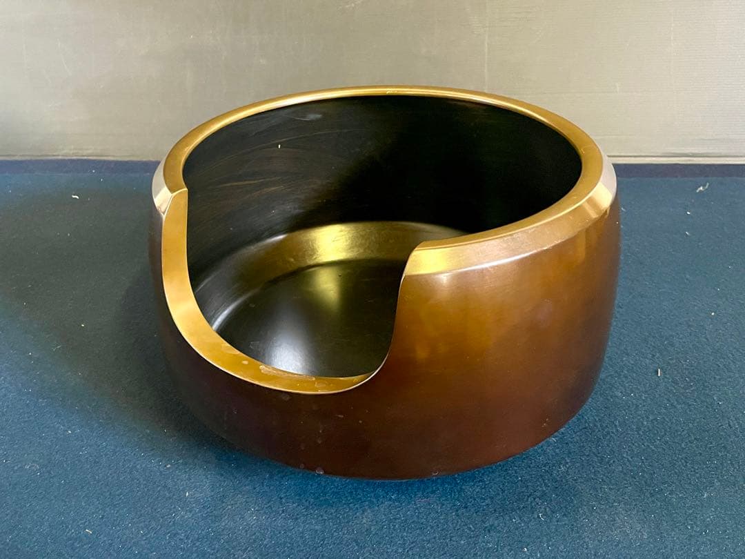 割引❣️『良品』「祖」 唐銅 面取 風炉 風炉師 福島 宗秀 共箱 （123F②）