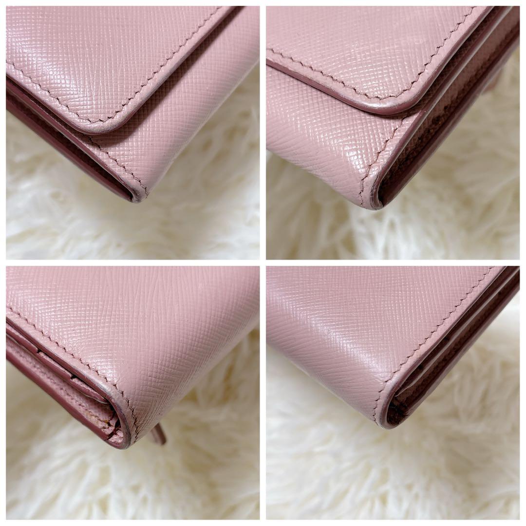 美品✨PRADA プラダ サフィアーノシャイン 長財布1MH132 ピンク