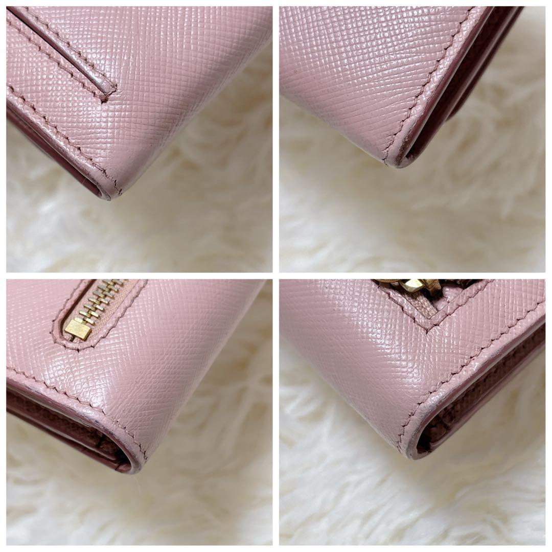 美品✨PRADA プラダ サフィアーノシャイン 長財布1MH132 ピンク