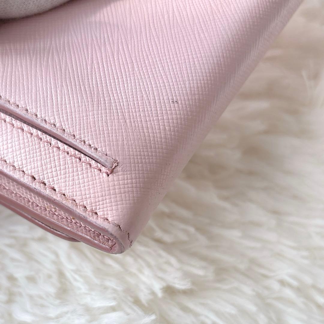美品✨PRADA プラダ サフィアーノシャイン 長財布1MH132 ピンク
