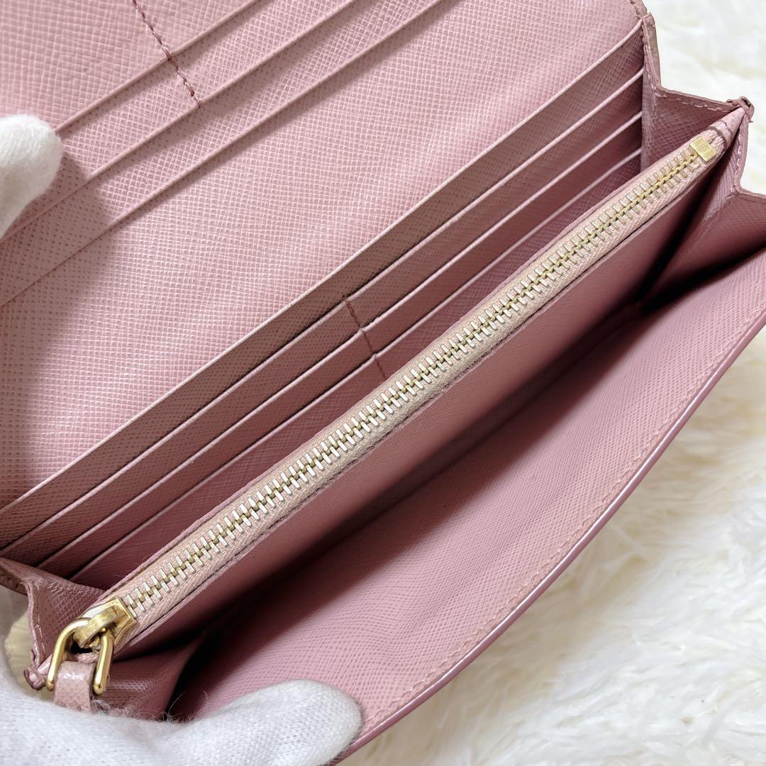 美品✨PRADA プラダ サフィアーノシャイン 長財布1MH132 ピンク
