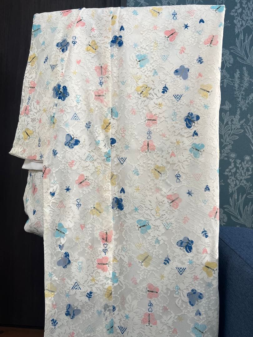 レース着物　振袖　小紋調　蝶々