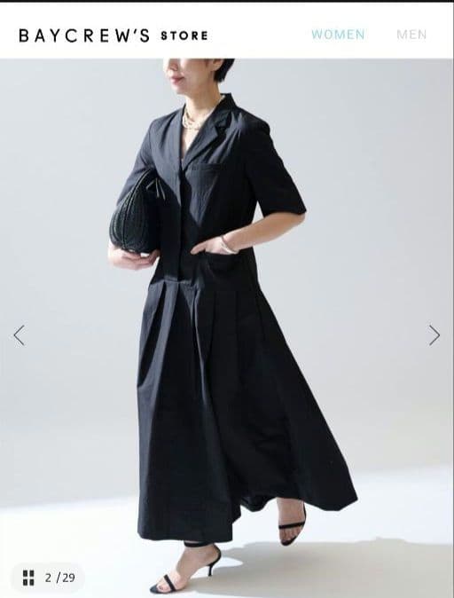 VERMEIL par iena リネンコットンタイプライターワンピース紺色38