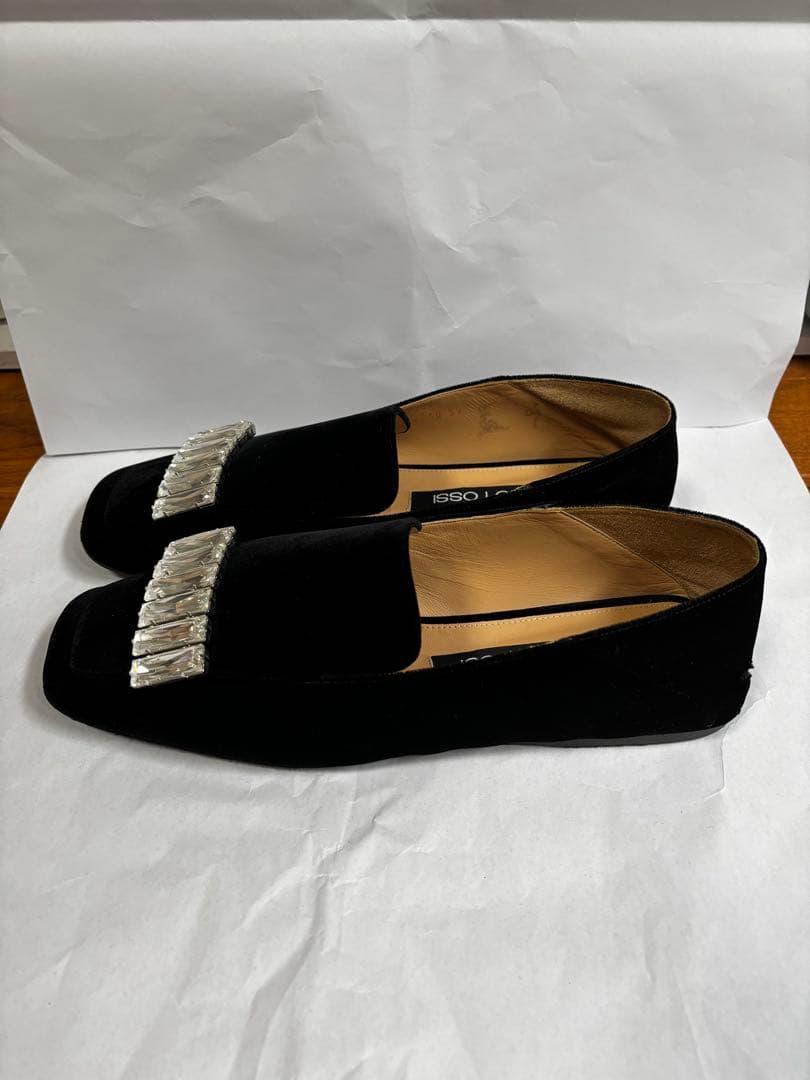 sergio rossi セルジオロッシ　ブラックベルベットフラットシューズ