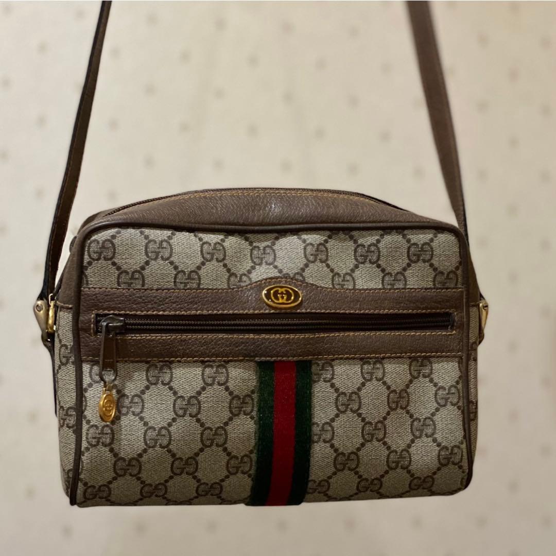 希少 80'S OLD GUCCI シェリーライン ショルダーバッグ GG