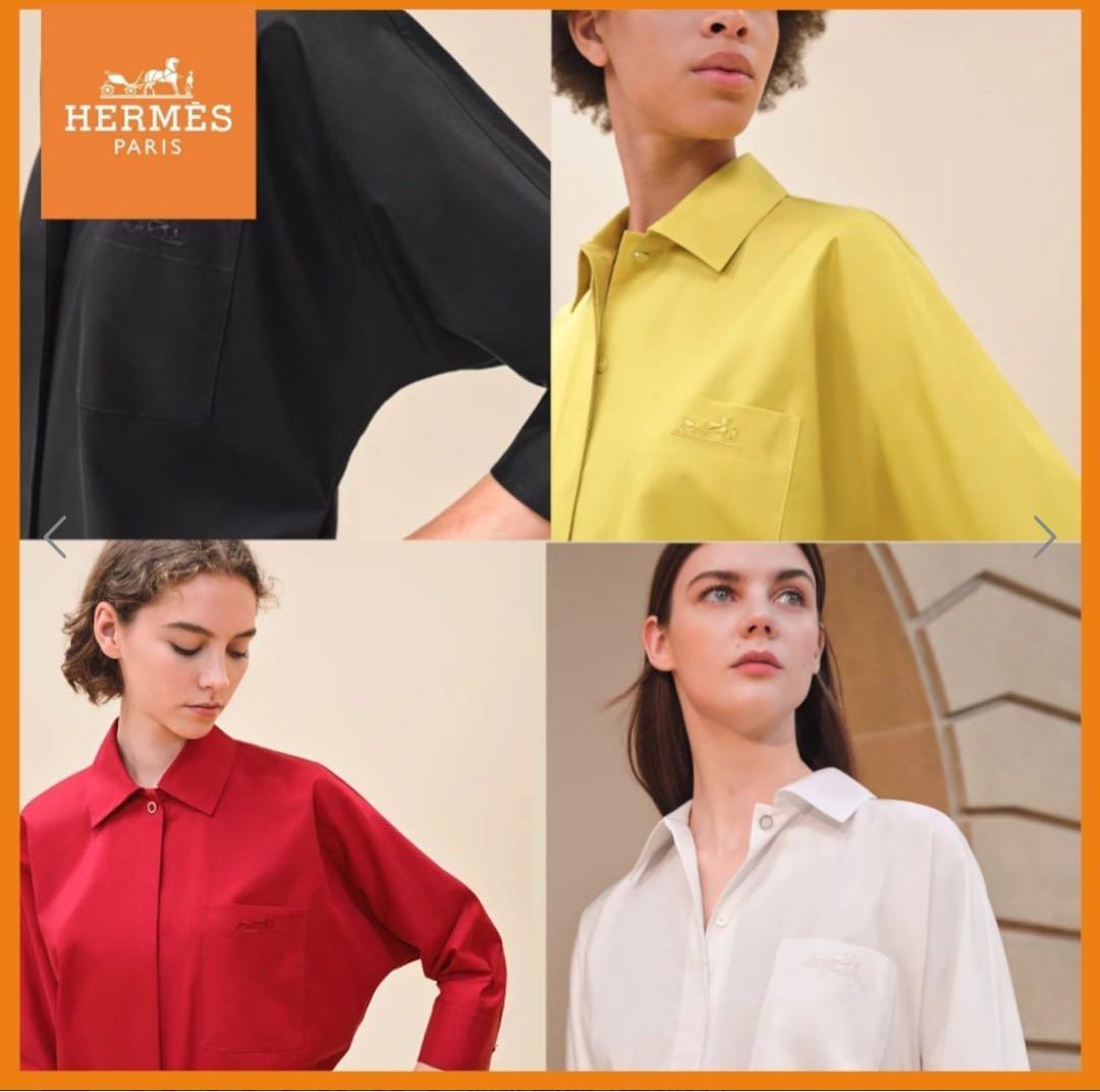 最終価格新品HERMESエルメス　 シャツワンピース　シャツドレス34 24SS