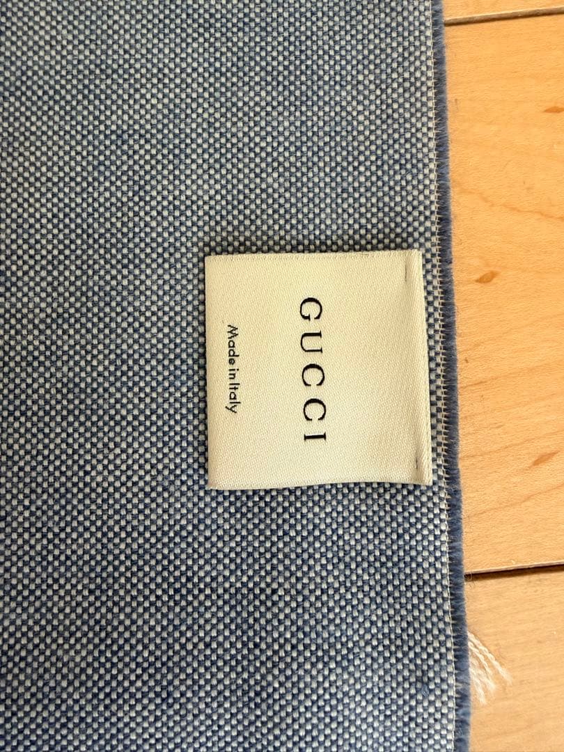 GUCCI GGロゴマフラー ブルー