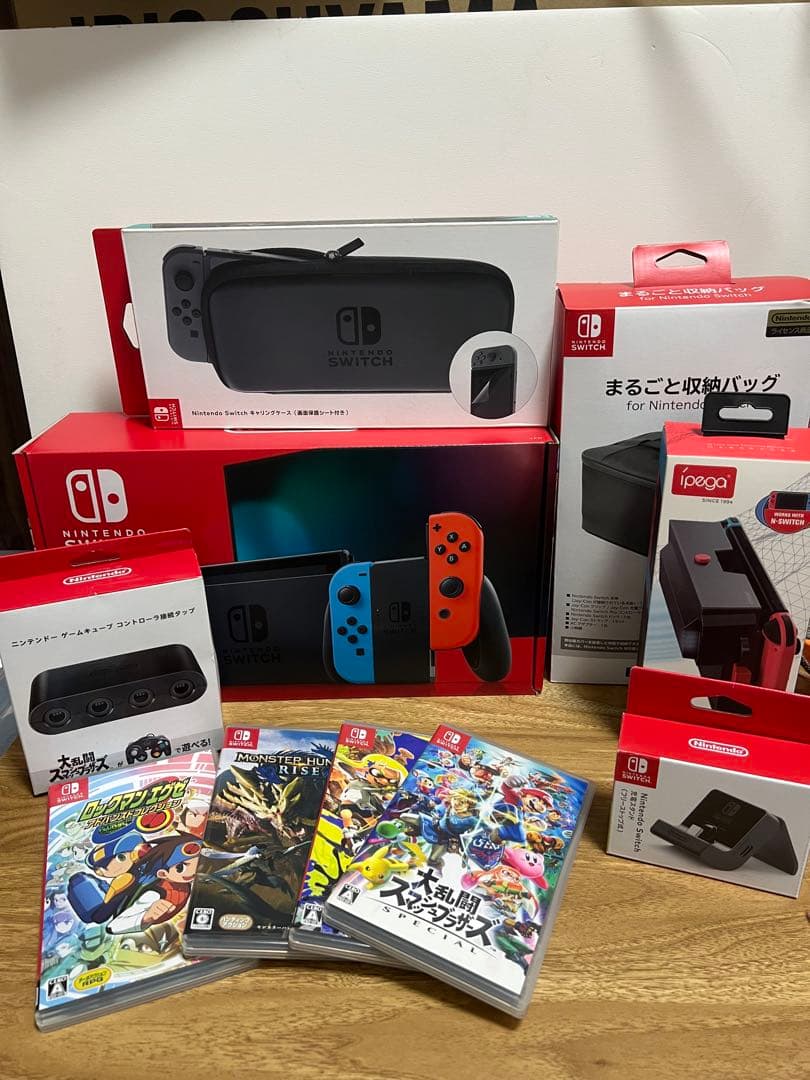 フ*リ様 Switch 本体＋スマブラ・スプラ・モンハンライズ等セット｜美品・フ