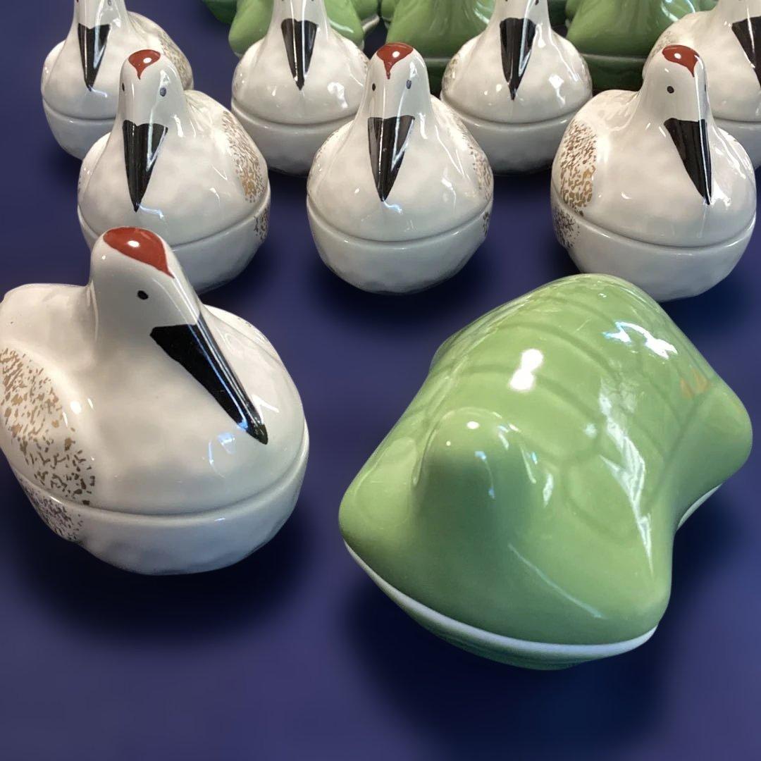 鶴　亀香合　珍味入れ　8セット　　新品未使用　　お正月　お祝いの器