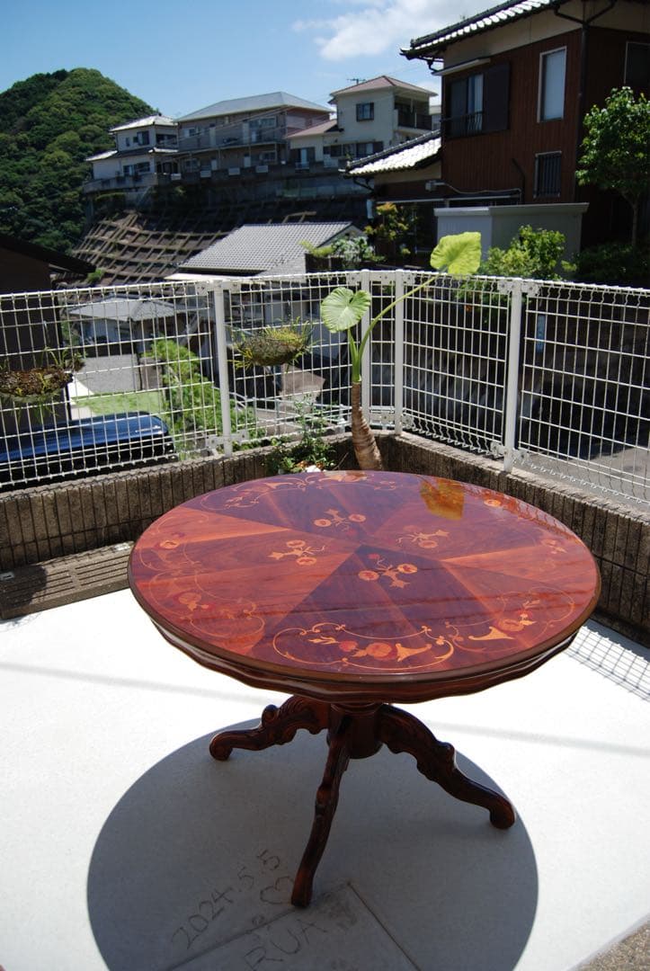 ※summersale※イタリア　アンティーク象嵌テーブル