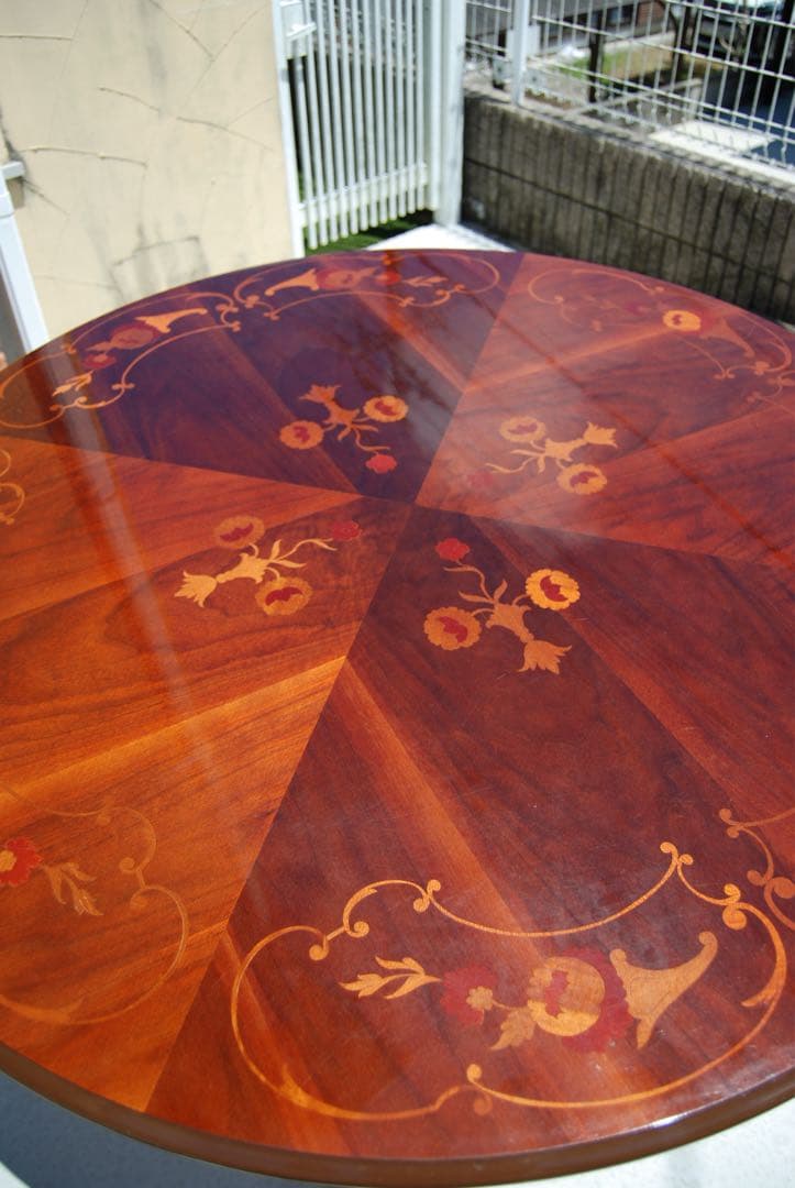 ※summersale※イタリア　アンティーク象嵌テーブル