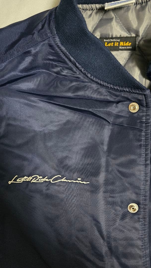 let it ride✕champion スタジャン L 黒 バックプリント