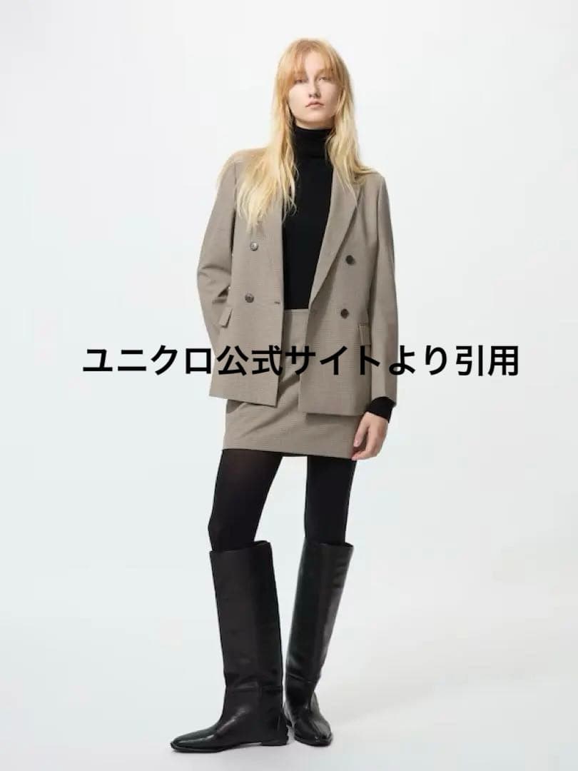 【新品・未使用】 UNIQLO カラー:35 ブラウン ダブルジャケット XL