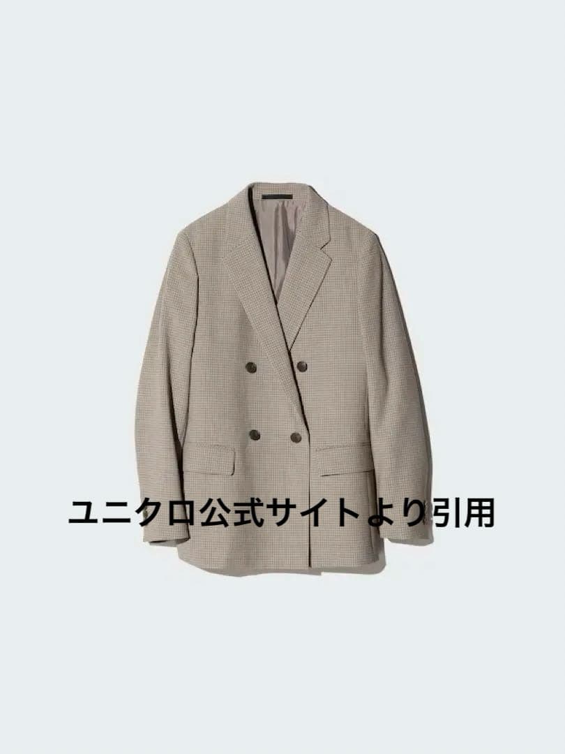 【新品・未使用】 UNIQLO カラー:35 ブラウン ダブルジャケット XL