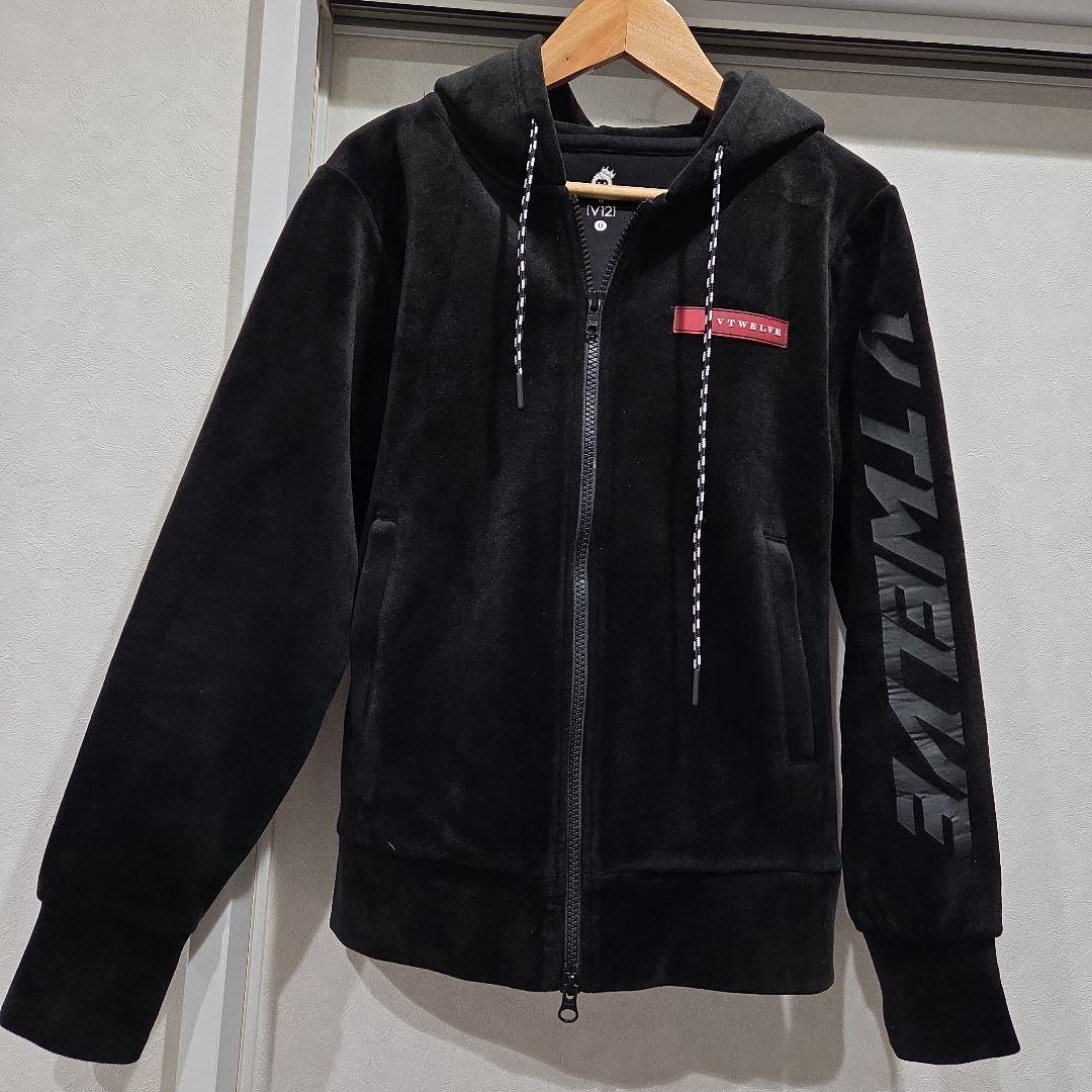 VTWELVE ブラック フルジップフーディ