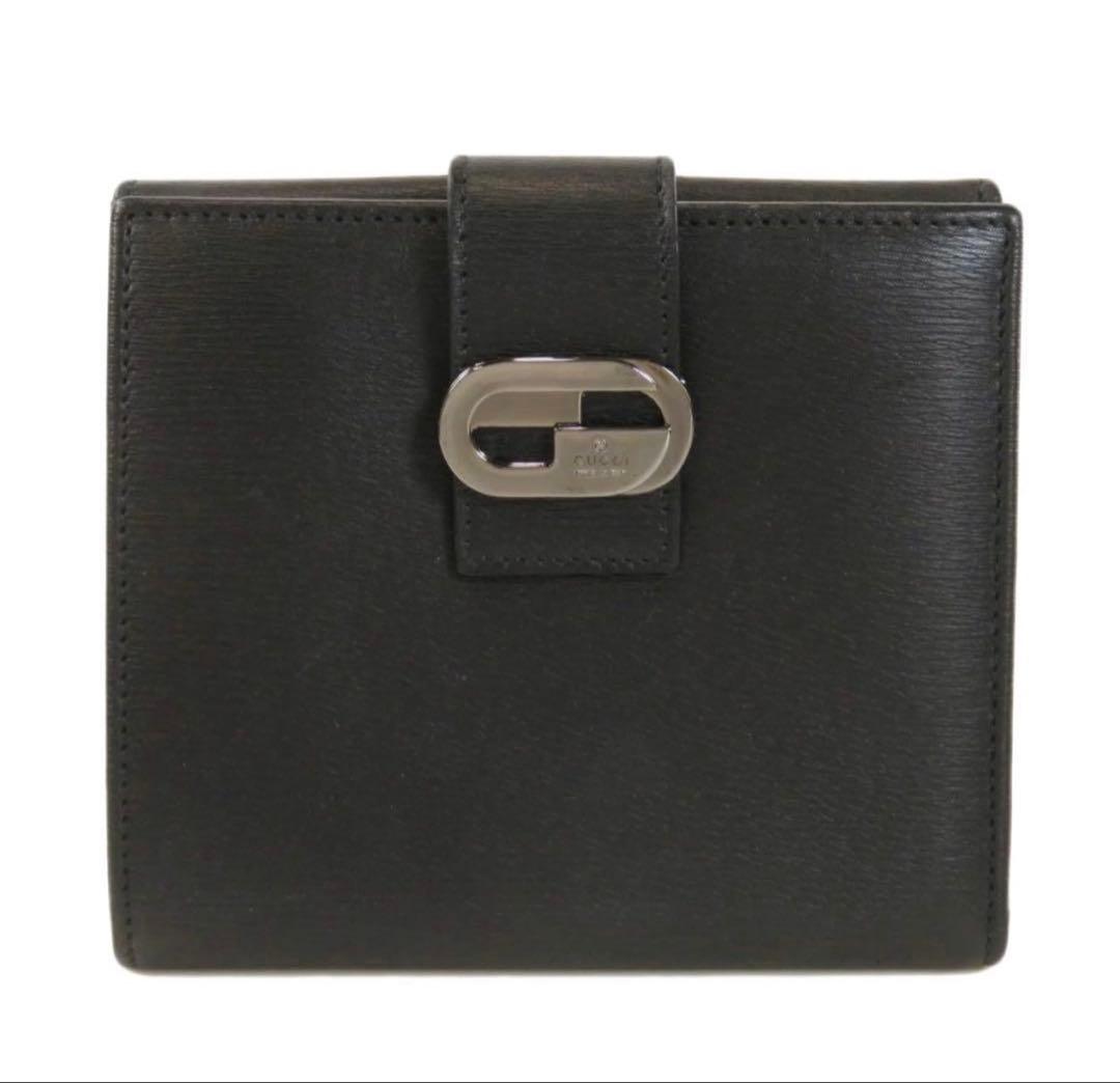 (美品)GUCCI（グッチ）のダブルGインターロッキング金具付き二つ折り財布